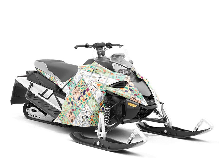 Green Tile Custom Wrapped Snowmobile
