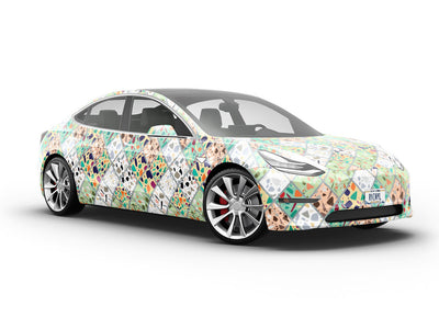 Green Tile Vehicle Vinyl Wrap
