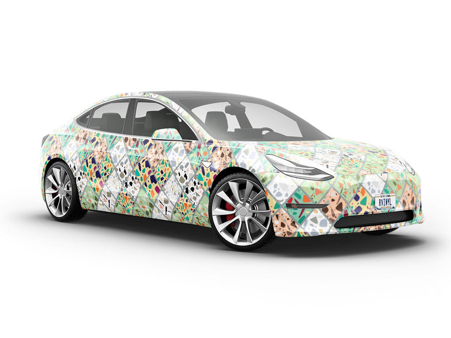 Green Tile Vehicle Vinyl Wrap