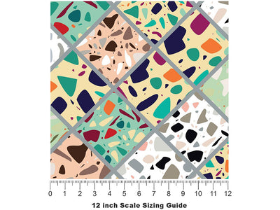 Green Tile Vinyl Film Pattern Size 12 inch Scale~Rwraps Green Tile Sizing Chart~3