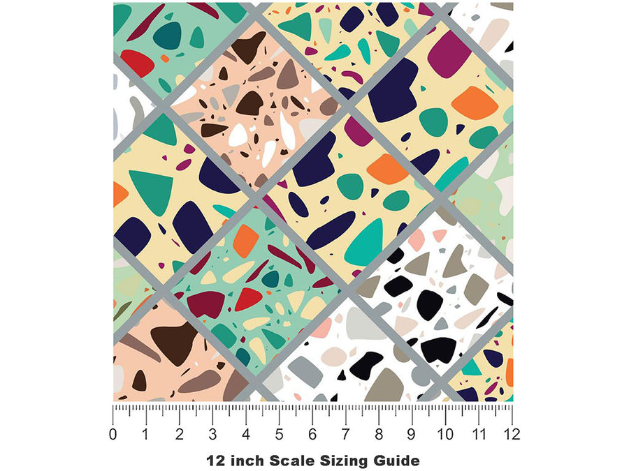 Green Tile Vinyl Film Pattern Size 12 inch Scale~Rwraps Green Tile Sizing Chart~3