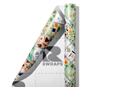 Green Tile Wrap Film Sheets~Rwraps Series 914 Green Tile Scrolled Sheet~4