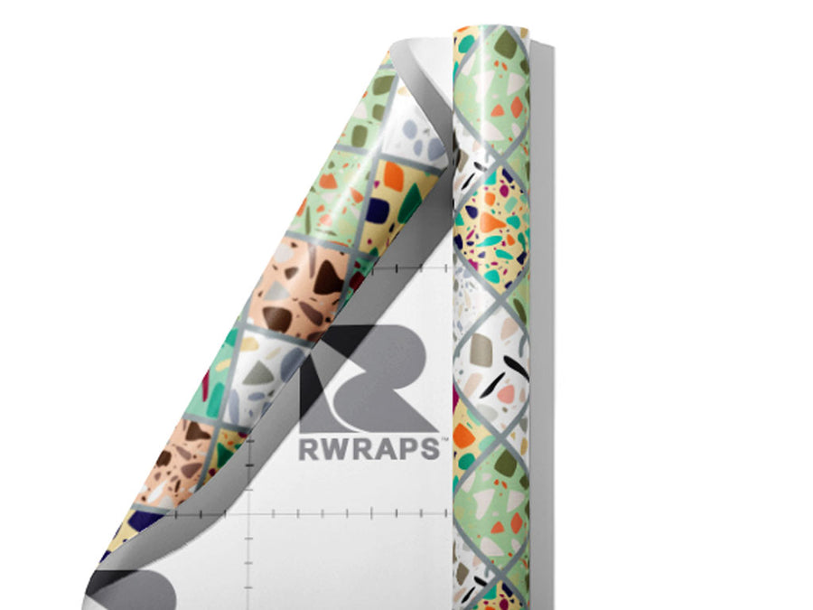 Green Tile Wrap Film Sheets~Rwraps Series 914 Green Tile Scrolled Sheet~4