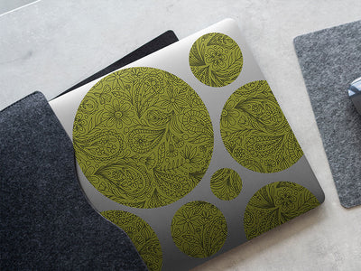 green thumb paisley DIY Laptop Stickers
