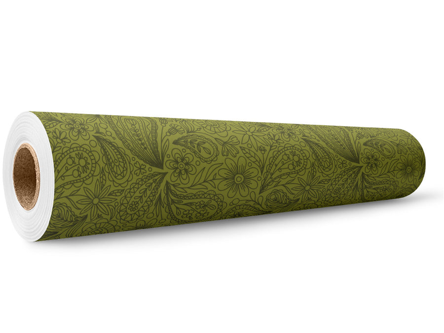 Green Thumb Paisley Wrap Film Wholesale Roll~Rwraps Series 914 Digitally Printed Vinyl Roll~5