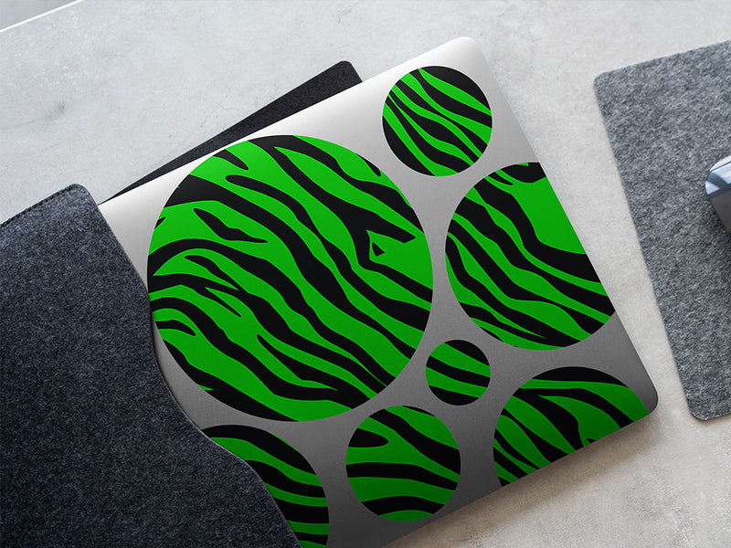 green tiger animal print DIY Laptop Stickers