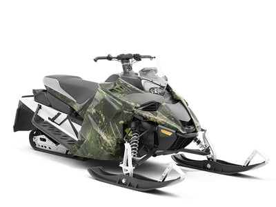 Green Webs Graffiti Custom Wrapped Snowmobile