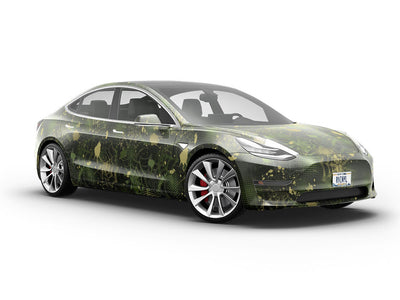 Green Webs Graffiti Vehicle Vinyl Wrap