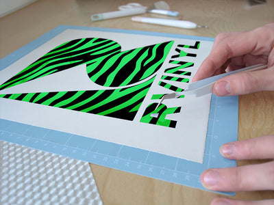 green zebra animal print Easy Weed Craft Vinyl