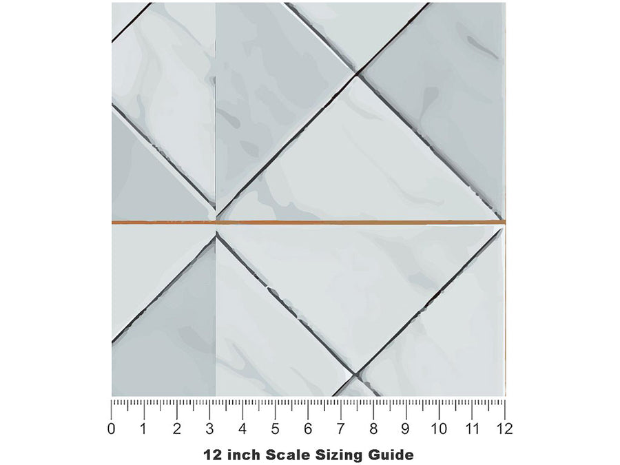 Grey Diamonds Tile Vinyl Film Pattern Size 12 inch Scale~Rwraps Grey Diamonds Tile Sizing Chart~3