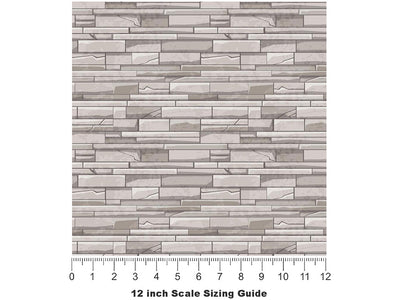 Grey  Brick Vinyl Film Pattern Size 12 inch Scale~Rwraps Grey  Brick Sizing Chart~3
