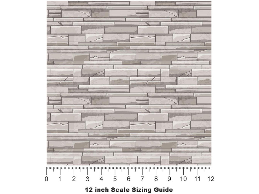 Grey  Brick Vinyl Film Pattern Size 12 inch Scale~Rwraps Grey  Brick Sizing Chart~3