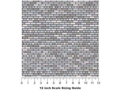 Grey  Brick Vinyl Film Pattern Size 12 inch Scale~Rwraps Grey  Brick Sizing Chart~3