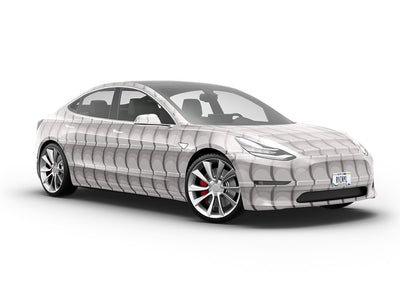 Grey Lipped Tile Vehicle Vinyl Wrap