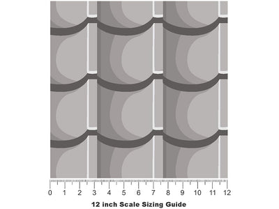 Grey Lipped Tile Vinyl Film Pattern Size 12 inch Scale~Rwraps Grey Lipped Tile Sizing Chart~3