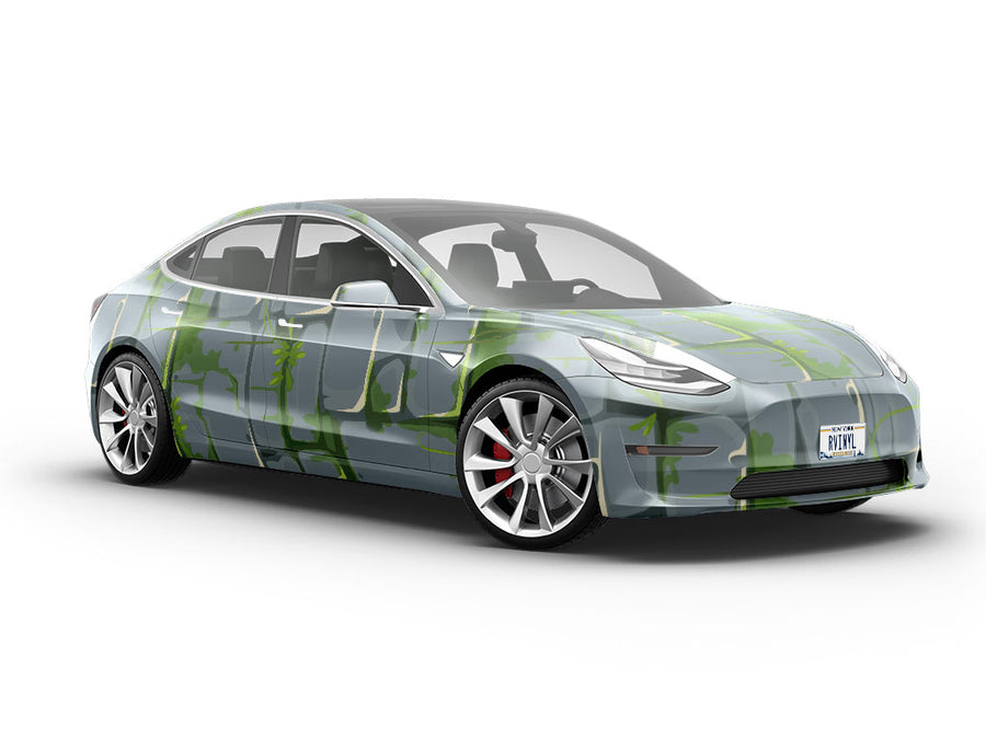 Grey Mossy Brick Vehicle Vinyl Wrap
