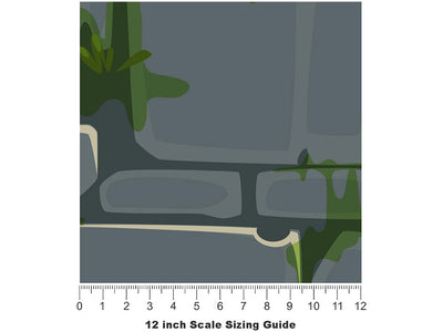 Grey Mossy Brick Vinyl Film Pattern Size 12 inch Scale~Rwraps Grey Mossy Brick Sizing Chart~3