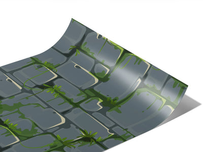 Grey Mossy Brick Vinyl Wraps~Rwraps Series 914 Digitally Printed Vinyl Wrap~1