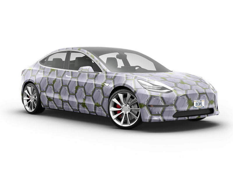Grey Mossy Brick Vehicle Vinyl Wrap