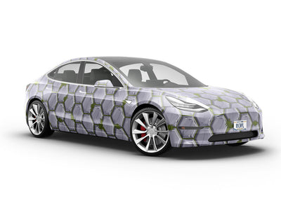 Grey Mossy Brick Vehicle Vinyl Wrap