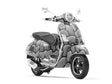 Grey  Cobblestone Vespa Scooter Wrap Film