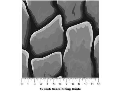 Grey  Cobblestone Vinyl Film Pattern Size 12 inch Scale~Rwraps Grey  Cobblestone Sizing Chart~3