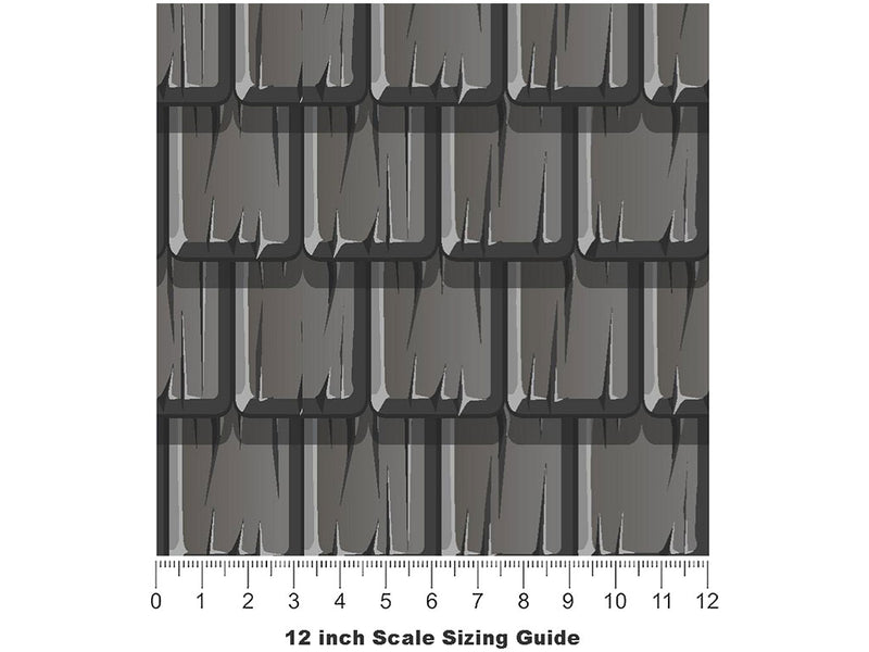 Grey Shake Tile Vinyl Film Pattern Size 12 inch Scale~Rwraps Grey Shake Tile Sizing Chart~3