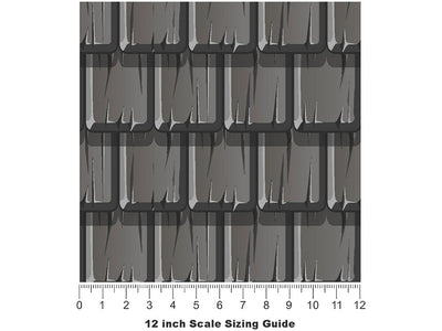 Grey Shake Tile Vinyl Film Pattern Size 12 inch Scale~Rwraps Grey Shake Tile Sizing Chart~3