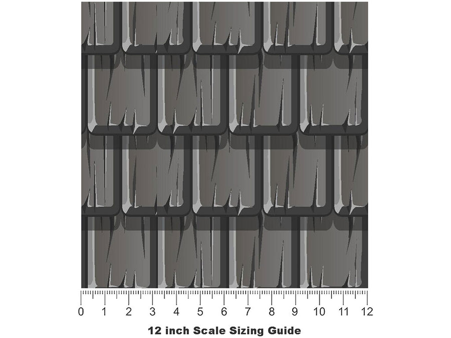 Grey Shake Tile Vinyl Film Pattern Size 12 inch Scale~Rwraps Grey Shake Tile Sizing Chart~3