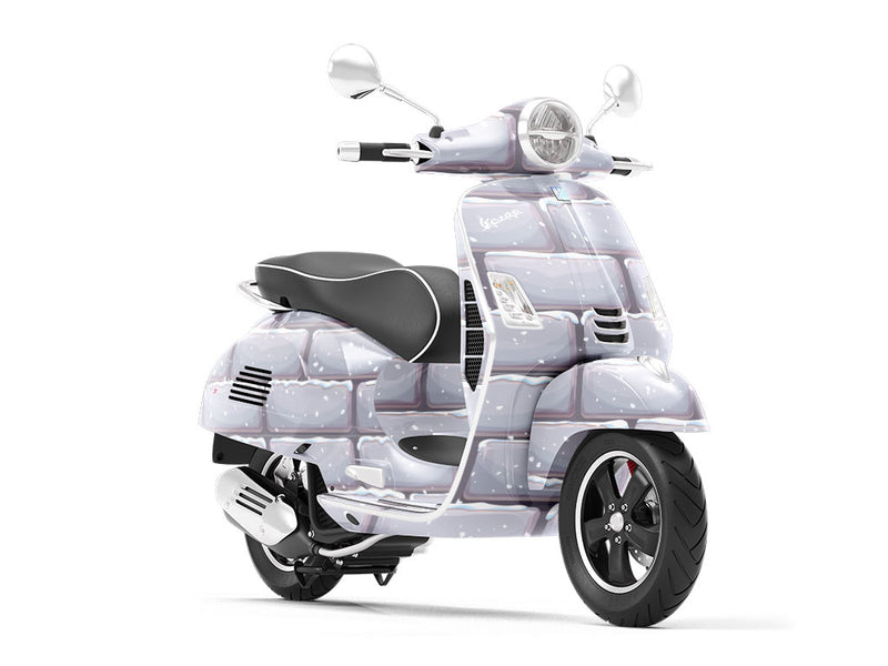 Grey Snow Brick Vespa Scooter Wrap Film