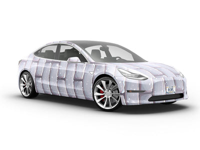 Grey Snow Brick Vehicle Vinyl Wrap