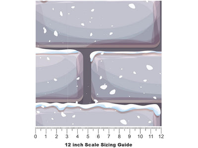Grey Snow Brick Vinyl Film Pattern Size 12 inch Scale~Rwraps Grey Snow Brick Sizing Chart~3