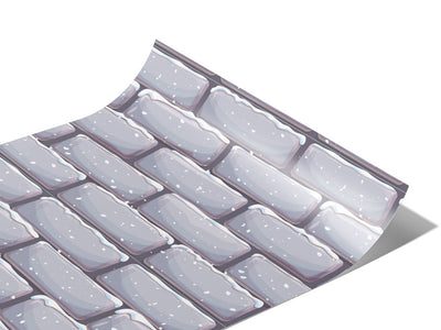 Grey Snow Brick Vinyl Wraps~Rwraps Series 914 Digitally Printed Vinyl Wrap~1