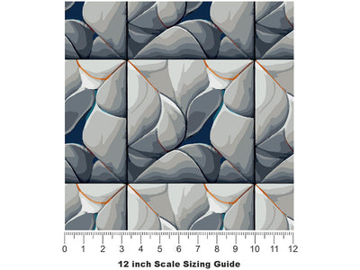 Grey Square Tile Vinyl Film Pattern Size 12 inch Scale~Rwraps Grey Square Tile Sizing Chart~3