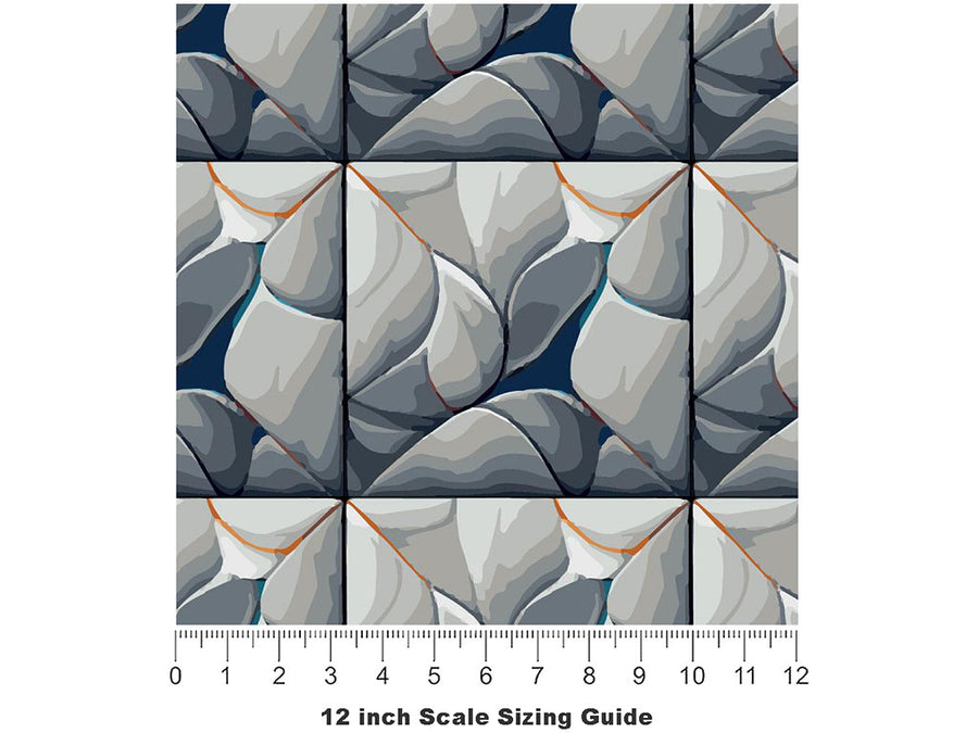 Grey Square Tile Vinyl Film Pattern Size 12 inch Scale~Rwraps Grey Square Tile Sizing Chart~3
