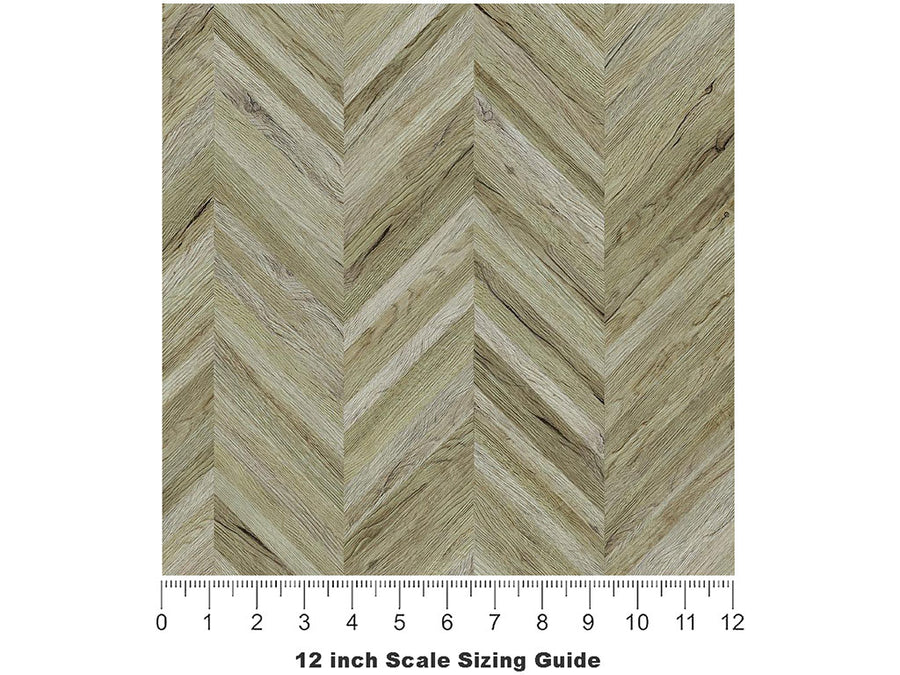 Grey Stain Wooden Parquet Vinyl Film Pattern Size 12 inch Scale~Rwraps Grey Stain Wooden Parquet Sizing Chart~3