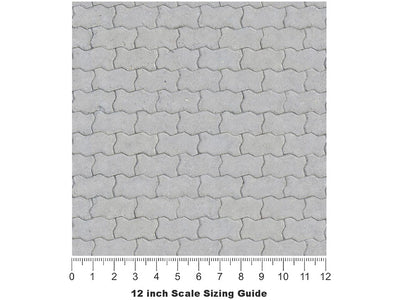 Grey Zigzag Brick Vinyl Film Pattern Size 12 inch Scale~Rwraps Grey Zigzag Brick Sizing Chart~3