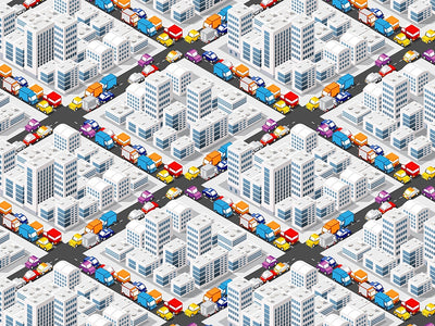 Gridlocked  Cityscape Vinyl Wrap Pattern~Rwraps Series 914 Digitally Printed Vinyl Wrap~0