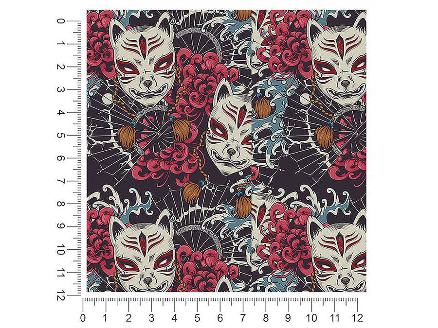 grinning kitsune japanese 1ft x 1ft Craft Sheets