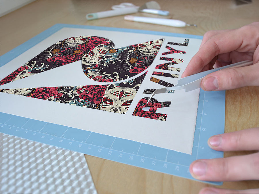 grinning kitsune japanese Easy Weed Craft Vinyl