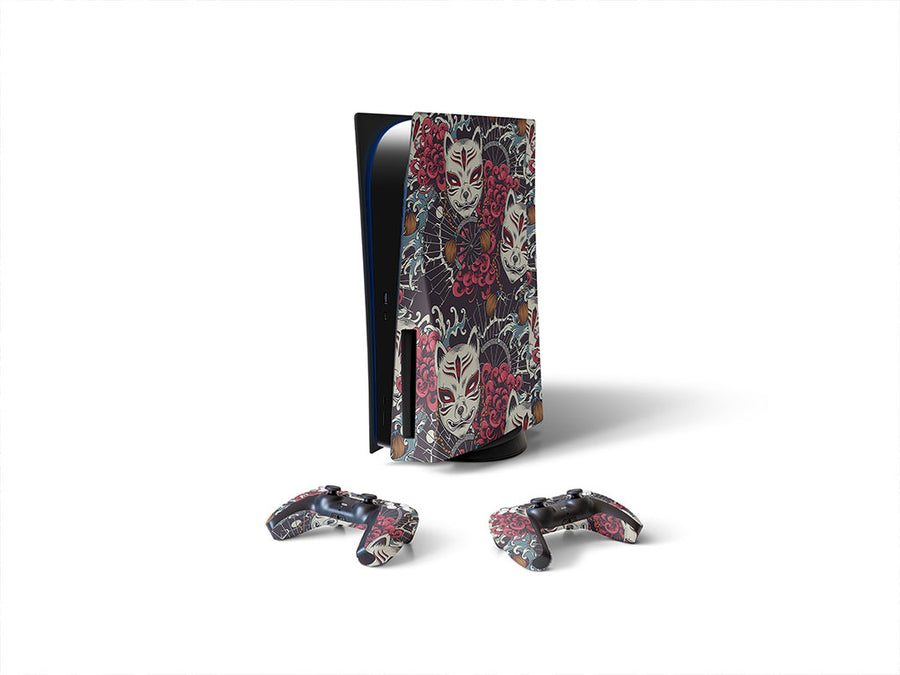 grinning kitsune japanese Sony PS5 DIY Skin