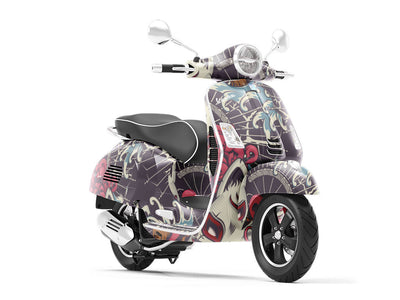 Grinning Kitsune Asian Vespa Scooter Wrap Film