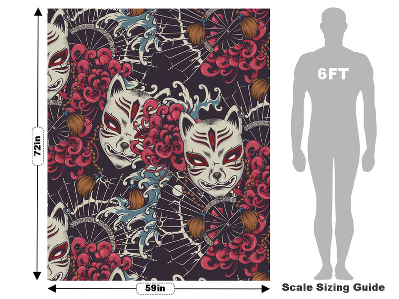 Grinning Kitsune Asian Vehicle Wrap Scale~Rwraps Series 914 Grinning Kitsune Asian Measurements~1