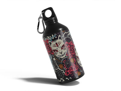 grinning kitsune japanese Water Bottle DIY Stickers