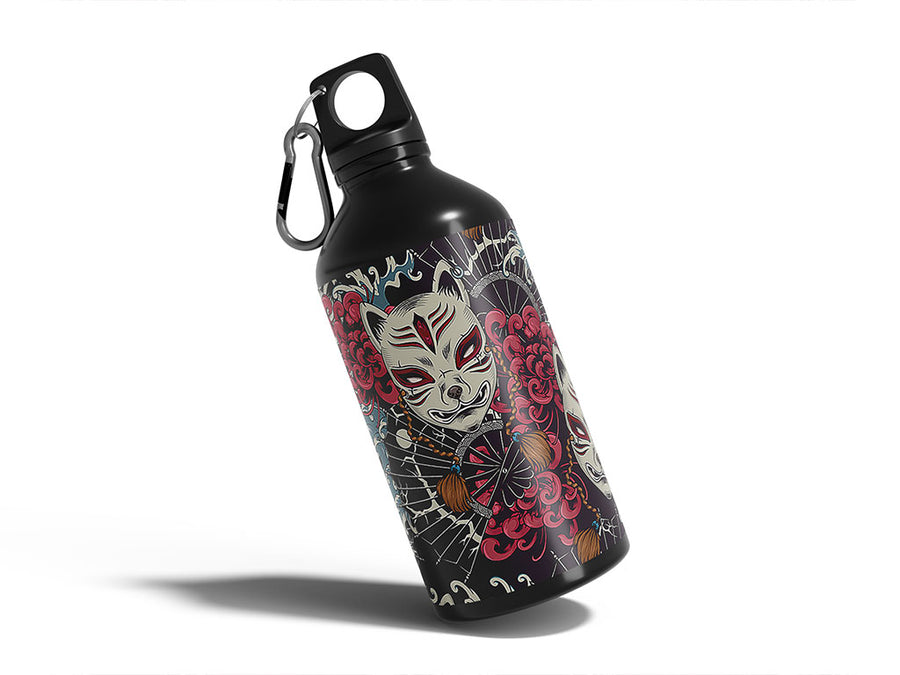grinning kitsune japanese Water Bottle DIY Stickers