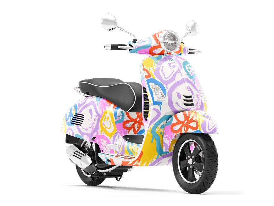 Groovy Peace Graffiti Vespa Scooter Wrap Film