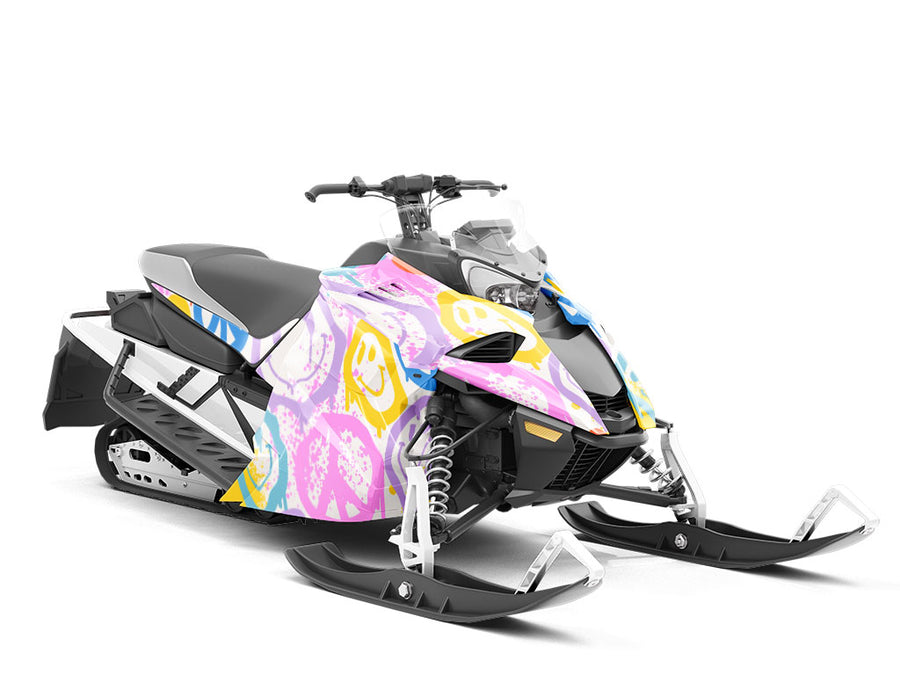 Groovy Peace Graffiti Custom Wrapped Snowmobile