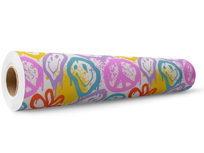 Groovy Peace Graffiti Wrap Film Wholesale Roll~Rwraps Series 914 Digitally Printed Vinyl Roll~5