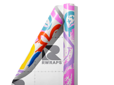 Groovy Peace Graffiti Wrap Film Sheets~Rwraps Series 914 Groovy Peace Graffiti Scrolled Sheet~4