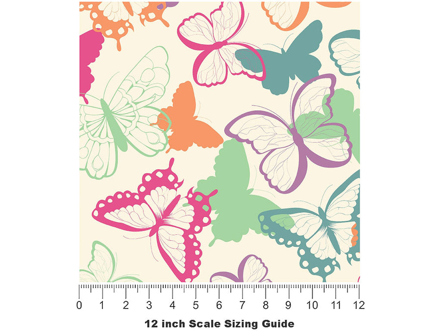 Groovy Vibes Bug Vinyl Film Pattern Size 12 inch Scale~Rwraps Groovy Vibes Bug Sizing Chart~2